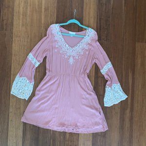 Dusty Rose and Lace Dress